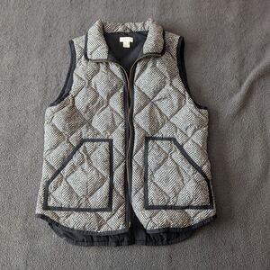 J. Crew Black and White Chevron Vest